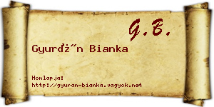 Gyurán Bianka névjegykártya